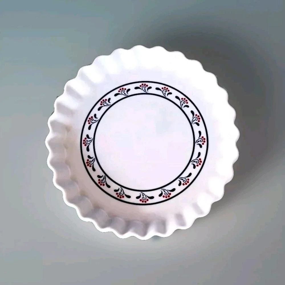 Vintage Copco Quiche Pie Dish Fluted, Country Fine Porcelain 1982  10
